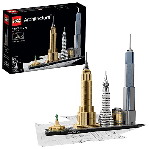 LEGO Architecture New York City 21028 Build It Yourself New York Skyline Model Kit 598 Pieces Multicolor X896311