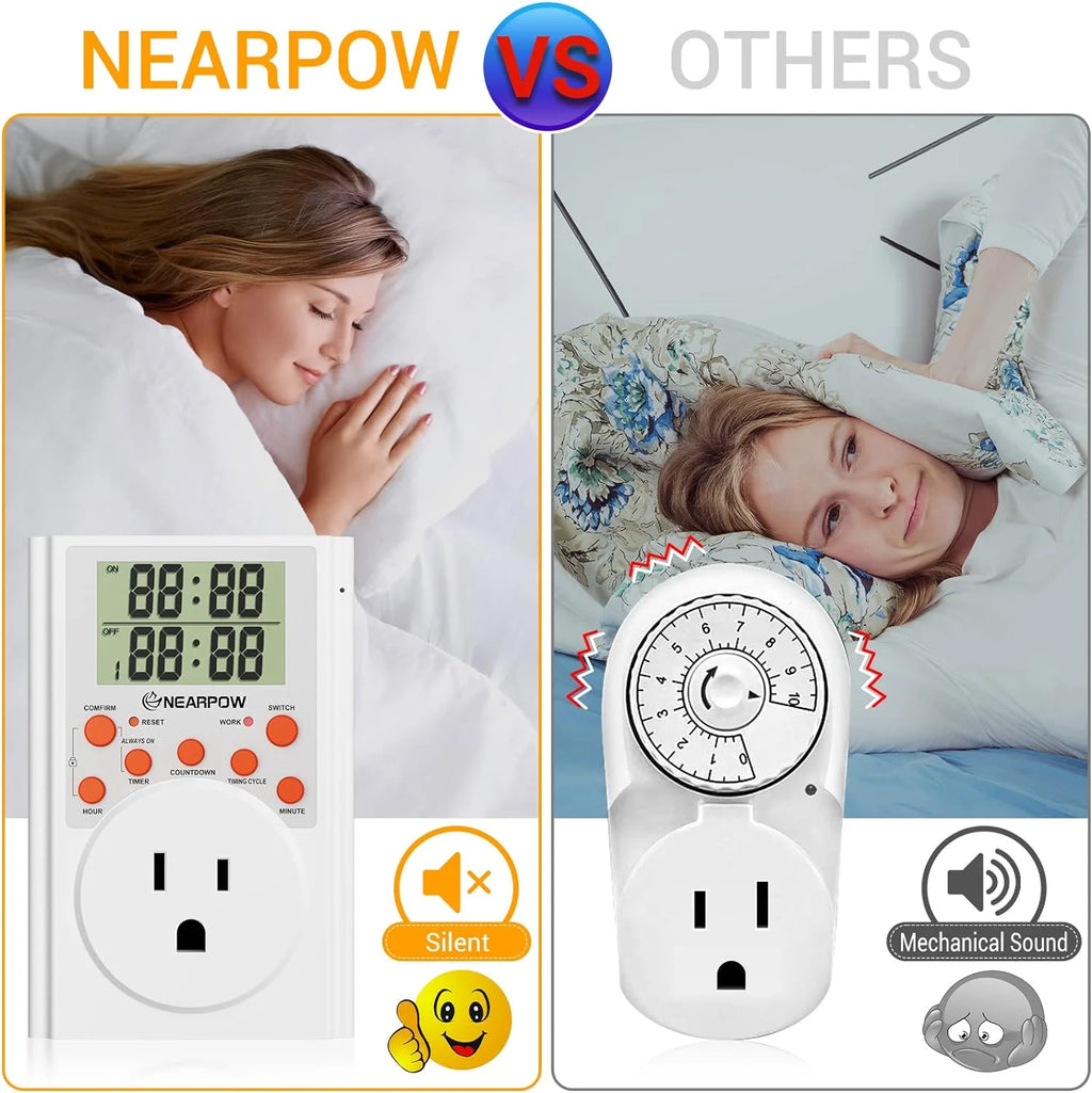 Programmable Digital Timer Switch with 3-Prong Outlet, 15A/1800W N6290