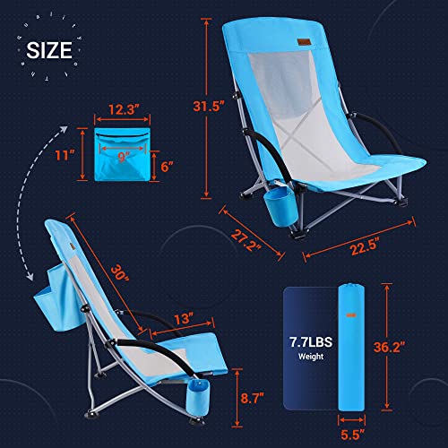 Set of 2 Orange Beach Chair with Cooler and Carry Bag P4796