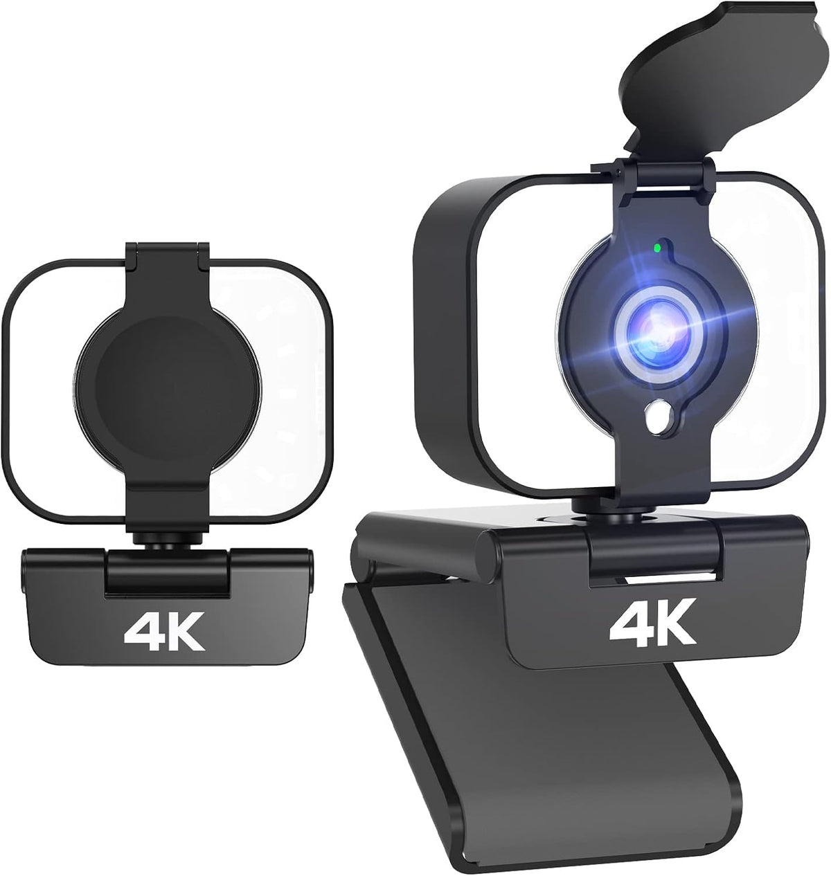 4K Webcam with Light, AutoFocus, Privacy Cover, USB Web Camera, Dual Stereo Microphone, Pack of 2 M213223