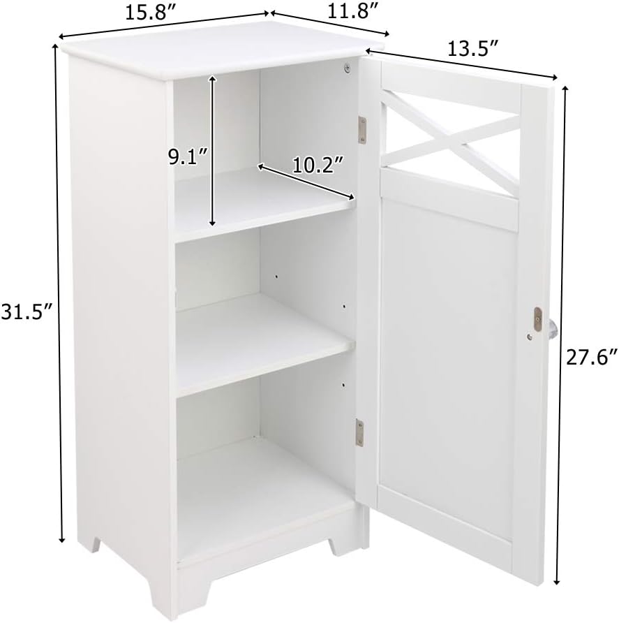 Bathroom Floor Cabinet with Adjustable Shelves B3172