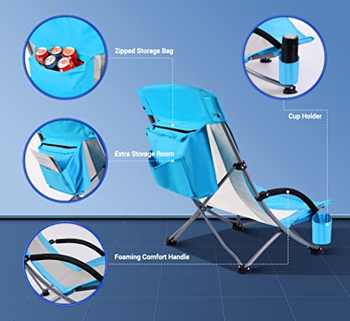 Set of 2 Orange Beach Chair with Cooler and Carry Bag P4796