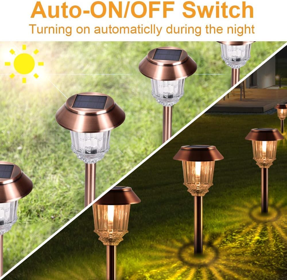 4 Pack IP65 Waterproof Dimmable Solar Pathway Lights N904113