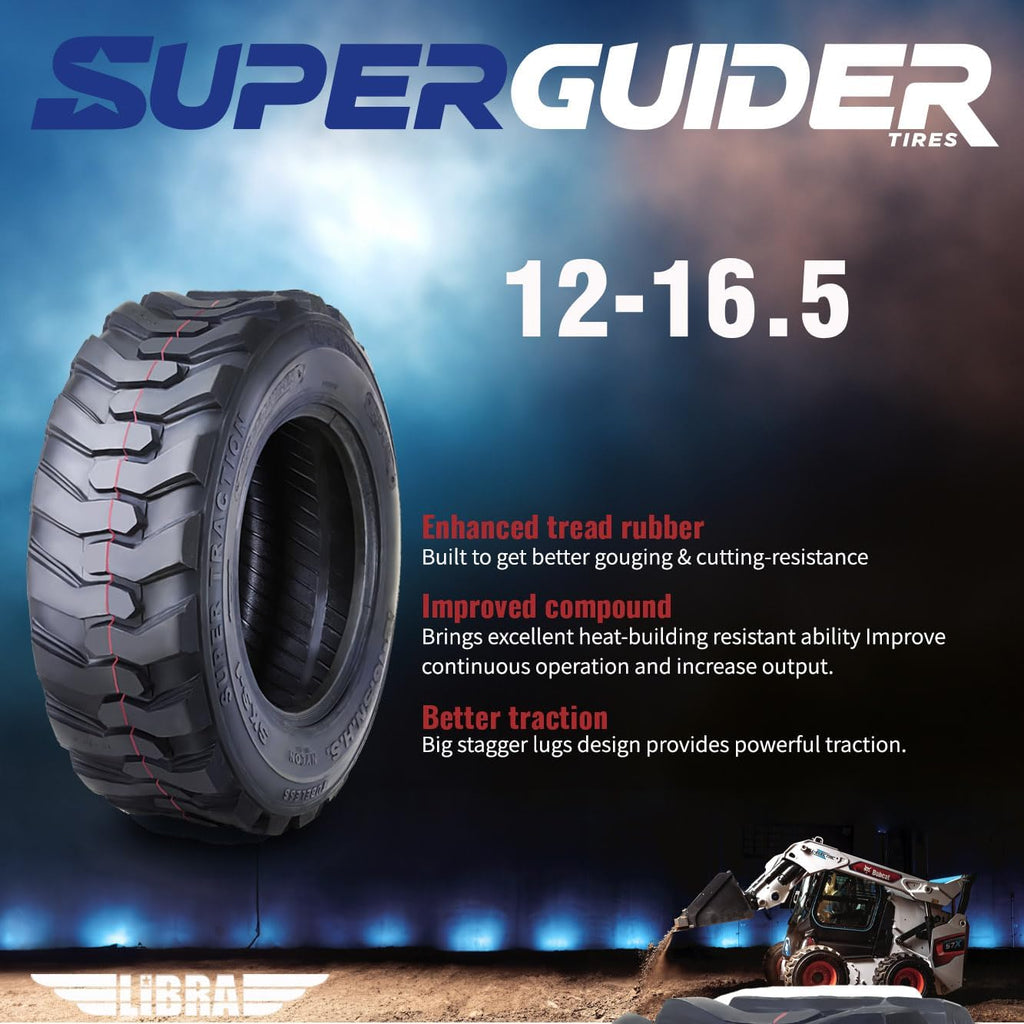 12-16.5 12 Ply Skid Steer Tire with Rim Guard O60638