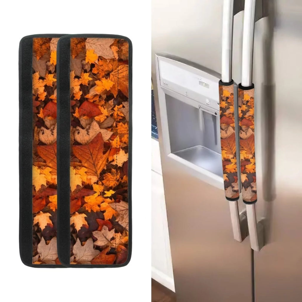 Red Maple Leaves Refrigerator Door Handle Cover, Set of 4 W987