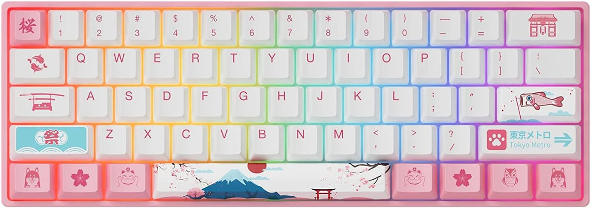 60% Wired Hotswap Mechanical Gaming Keyboard with RGB Backlight, Dye Sublimation PBT Keycaps, NKRO Programmable (Gateron Orange Switch, 61 Keys) Y6894