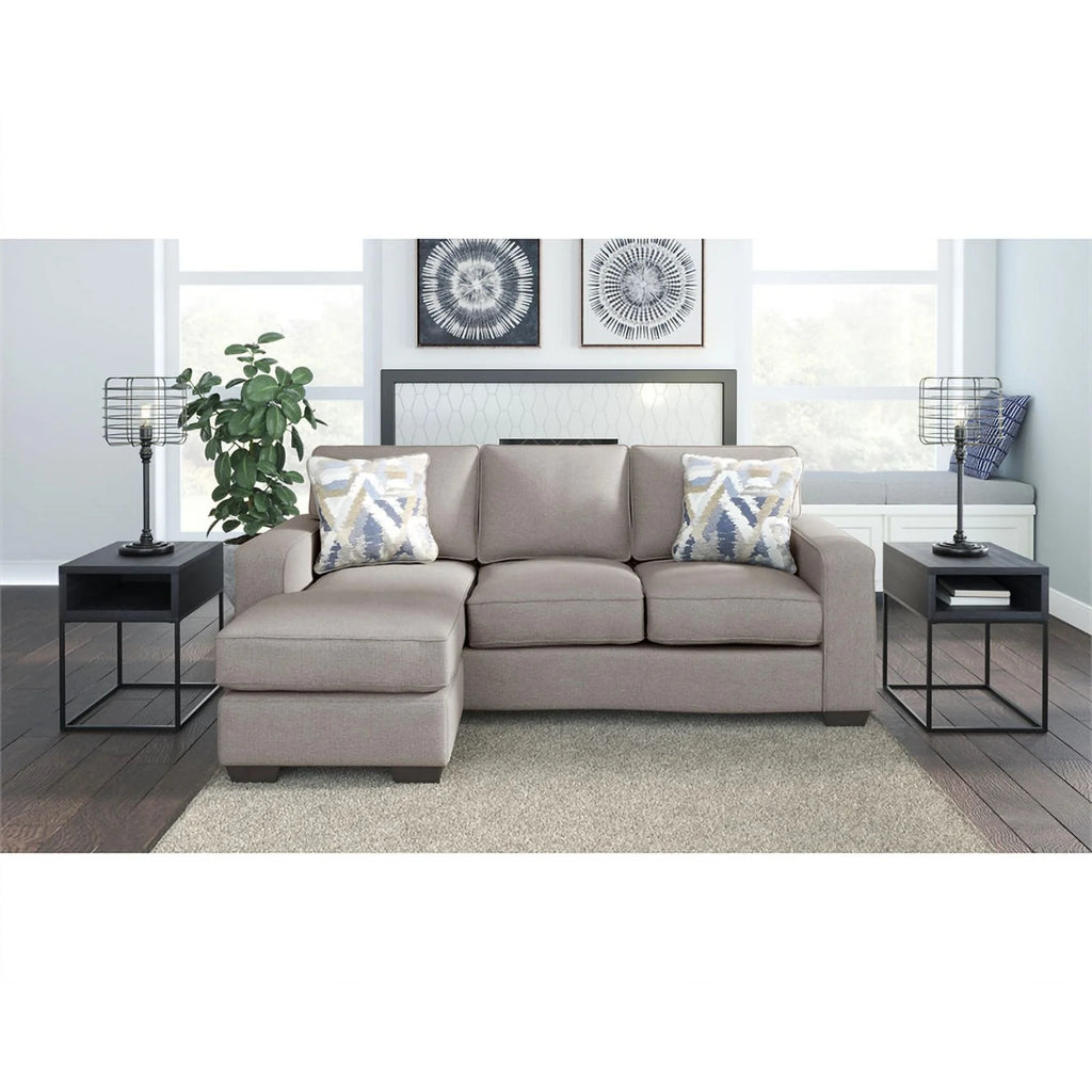 Stone Light Gray Fabric & Wood Sofa Chaise S607951