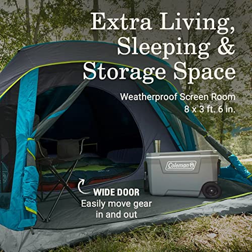 4/6 Person Weatherproof Camping Tent with Screened Porch W87425