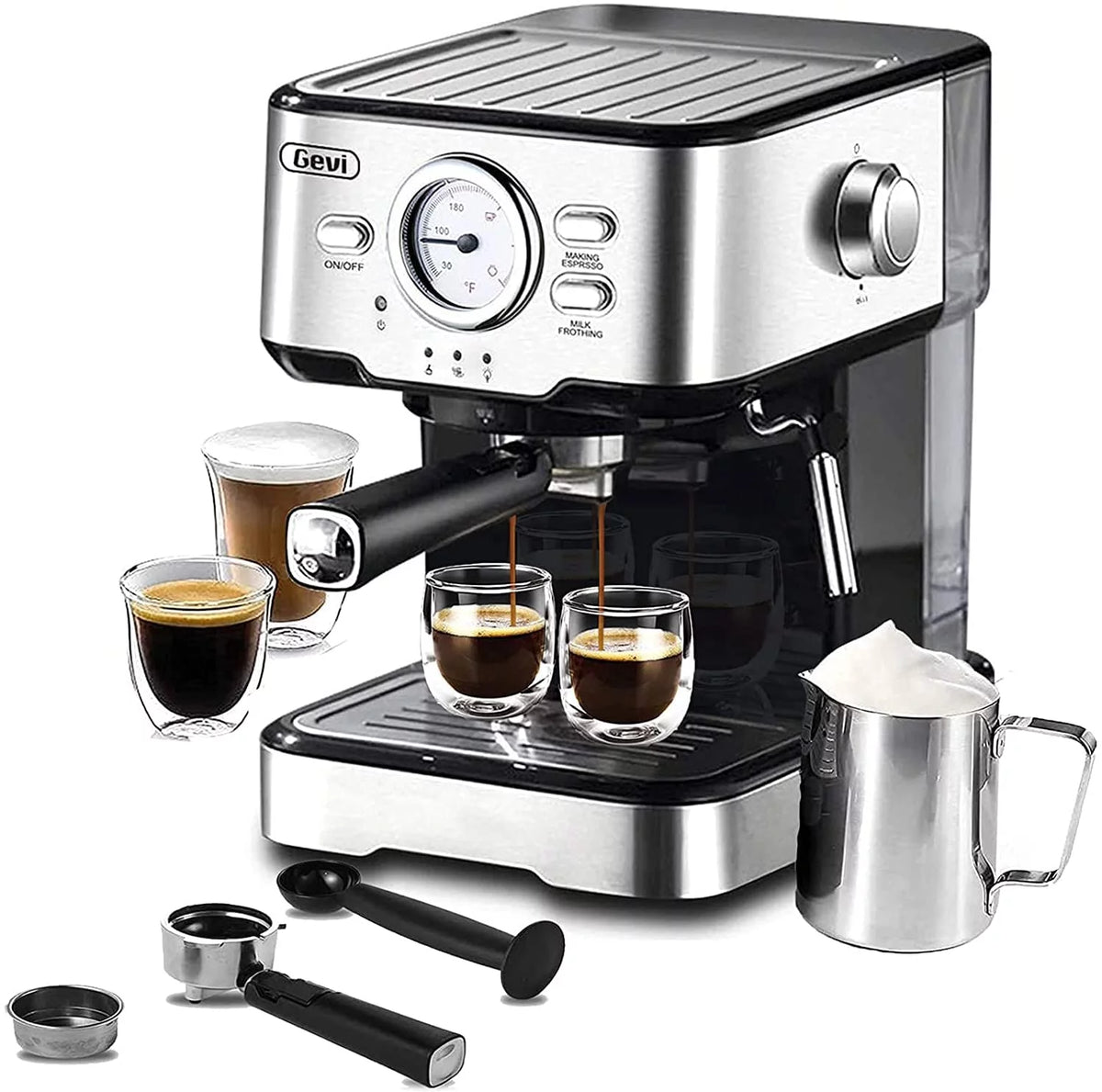 Black 15 Bar Espresso Machine D4548