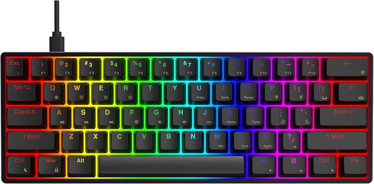 61 Keys Hot Swappable RGB Mechanical Gaming Keyboard C15363