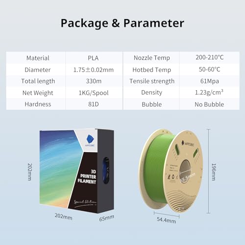 PLA 3D Printer Filament 1.75mm +/- 0.02mm 1KG Spool Pearl Black N168537