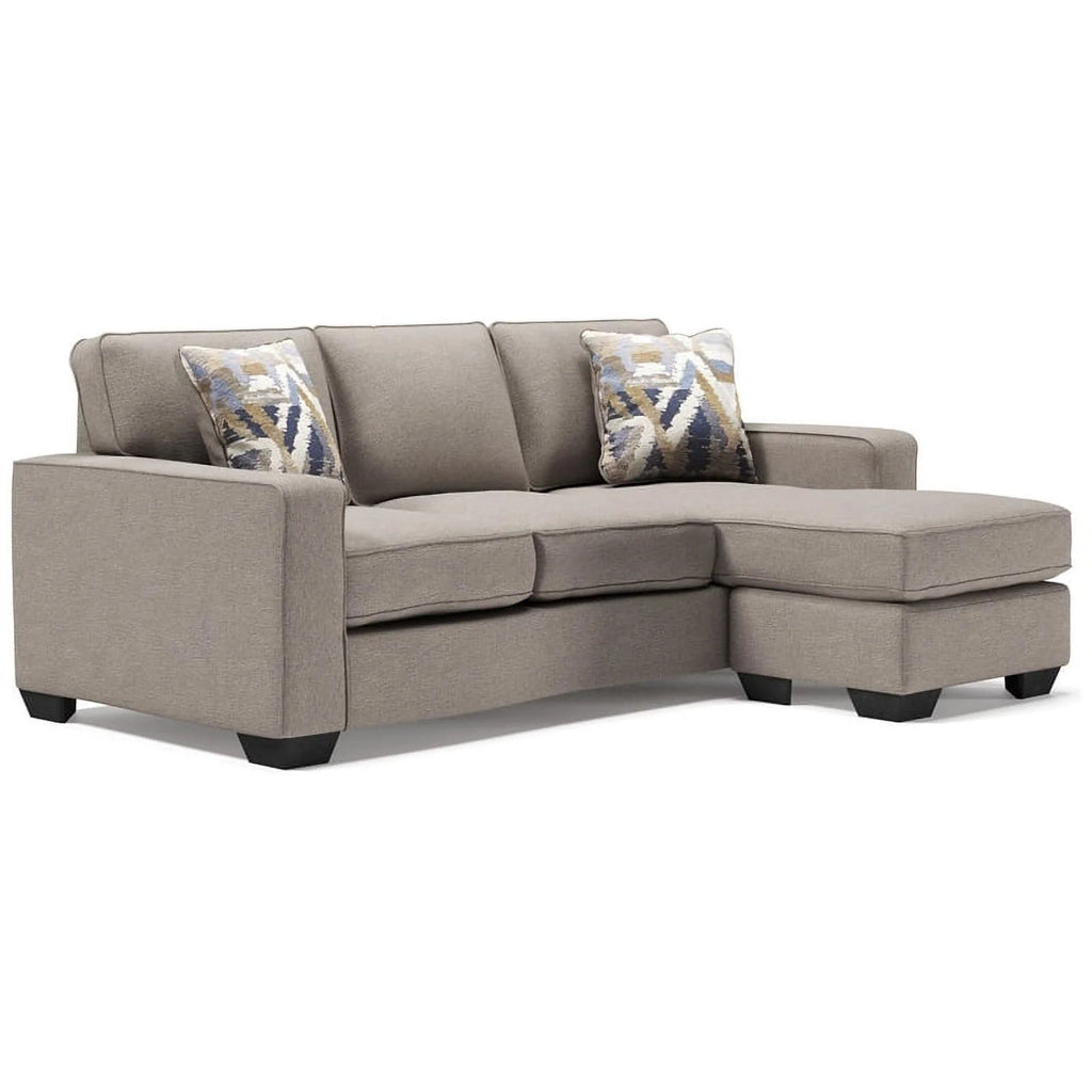 Stone Light Gray Fabric & Wood Sofa Chaise S607951