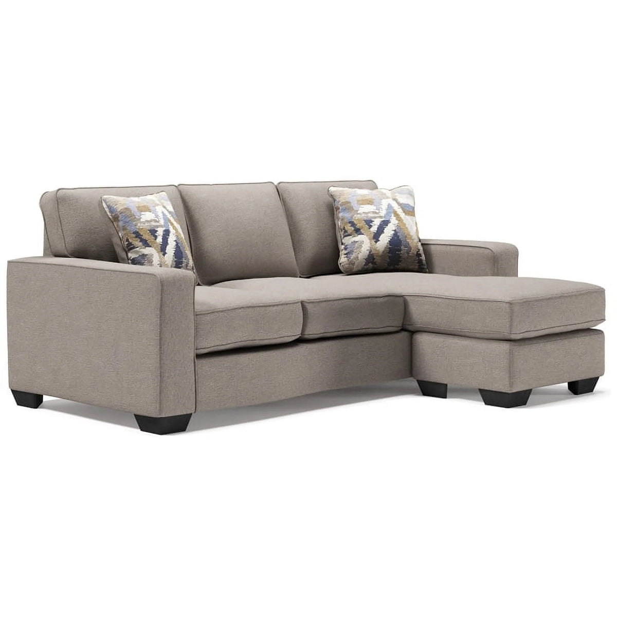 Stone Light Gray Fabric & Wood Sofa Chaise S607951