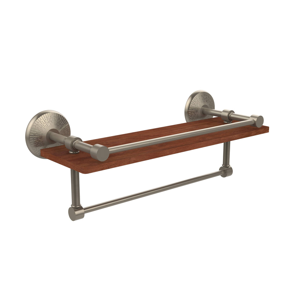 16 inch Ironwood Shelf with Gallery Rail and Towel Bar D97185