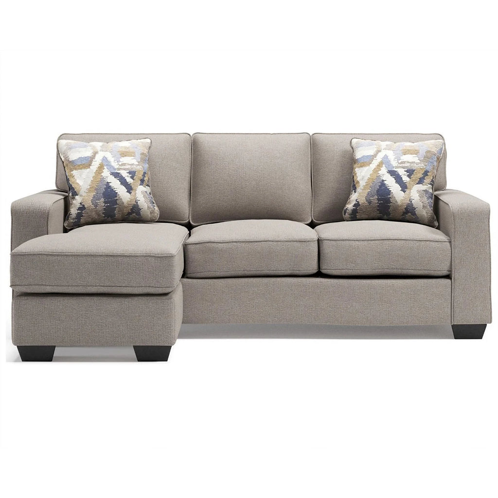 Stone Light Gray Fabric & Wood Sofa Chaise S607951