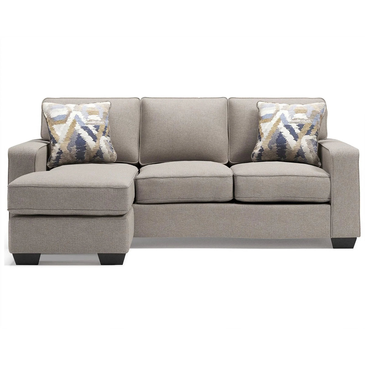 Stone Light Gray Fabric & Wood Sofa Chaise S607951