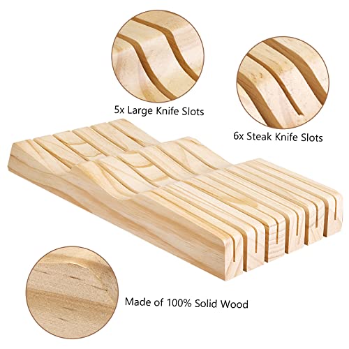 Solid Wood Bamboo Universal Knife Block Without Knives C4658