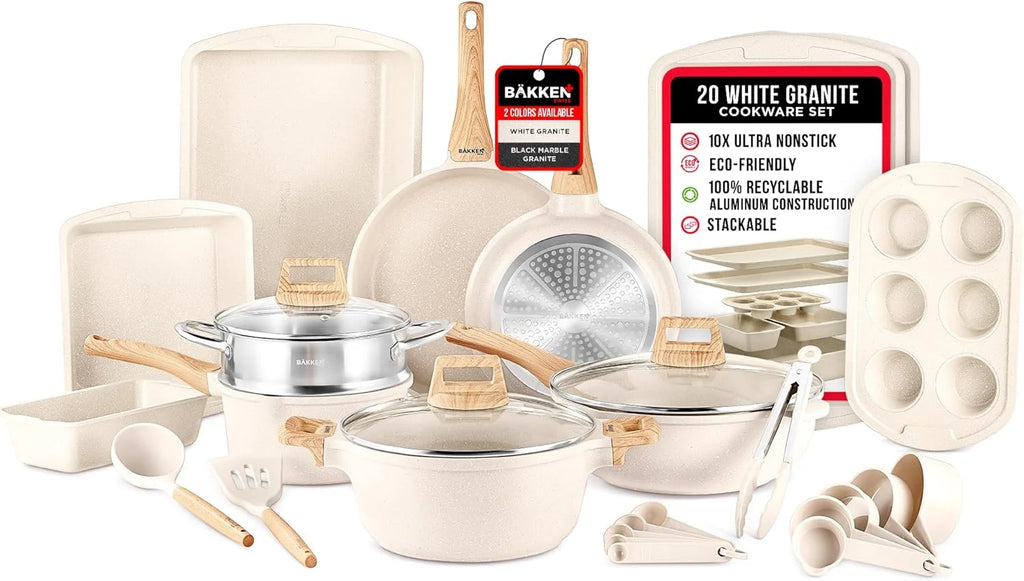 20-Piece Granite Non-Stick Kitchen Cookware Set C640