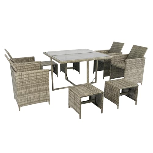 5 Piece PE Rattan Outdoor Sectional Furniture Set with Cushions and Coffee Table G820