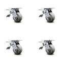 Thermoplastic Rubber Swivel Caster Set 4 E597