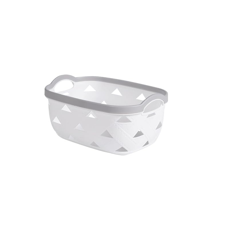 White Plastic Basket with Handles (3, Small) J838209