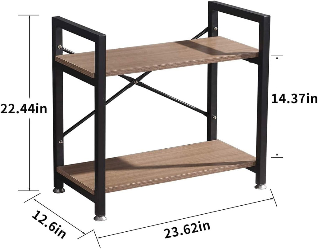 Industrial Style 2 Tier Bookshelf Storage Rack X10465
