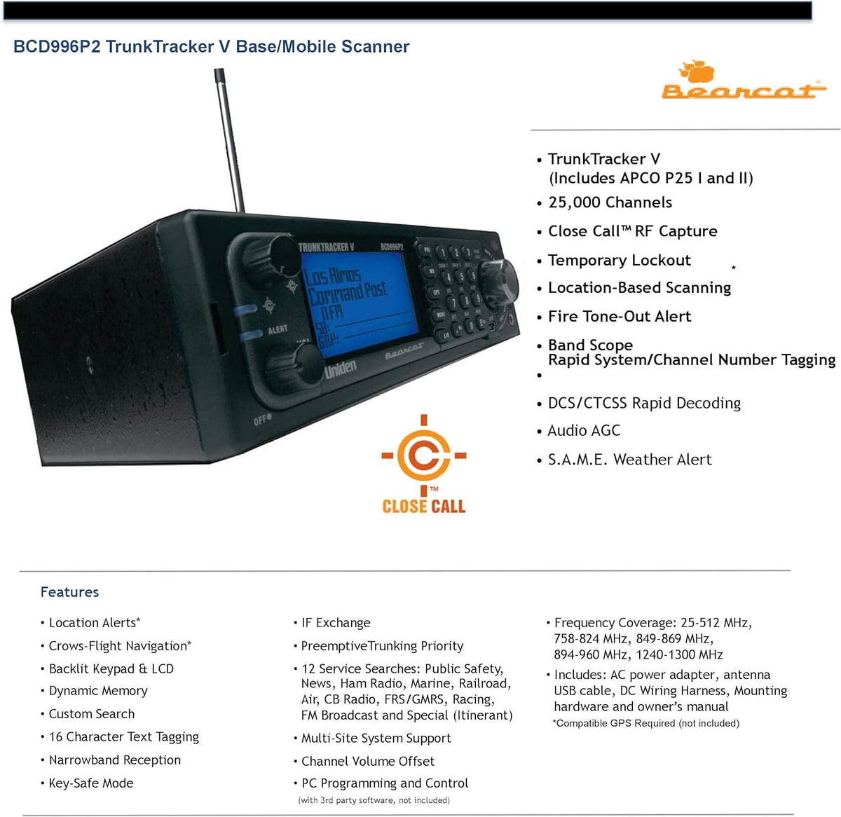 Digital Mobile TrunkTracker V Scanner X42389