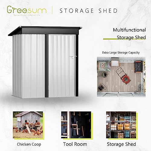 Brown 6 x 8 ft. Metal Outdoor Storage Shed V908