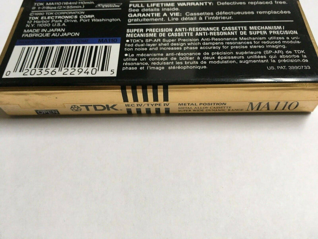 Metal Alloy Cassette Audio Type IV Metal Sealed Tape X886785