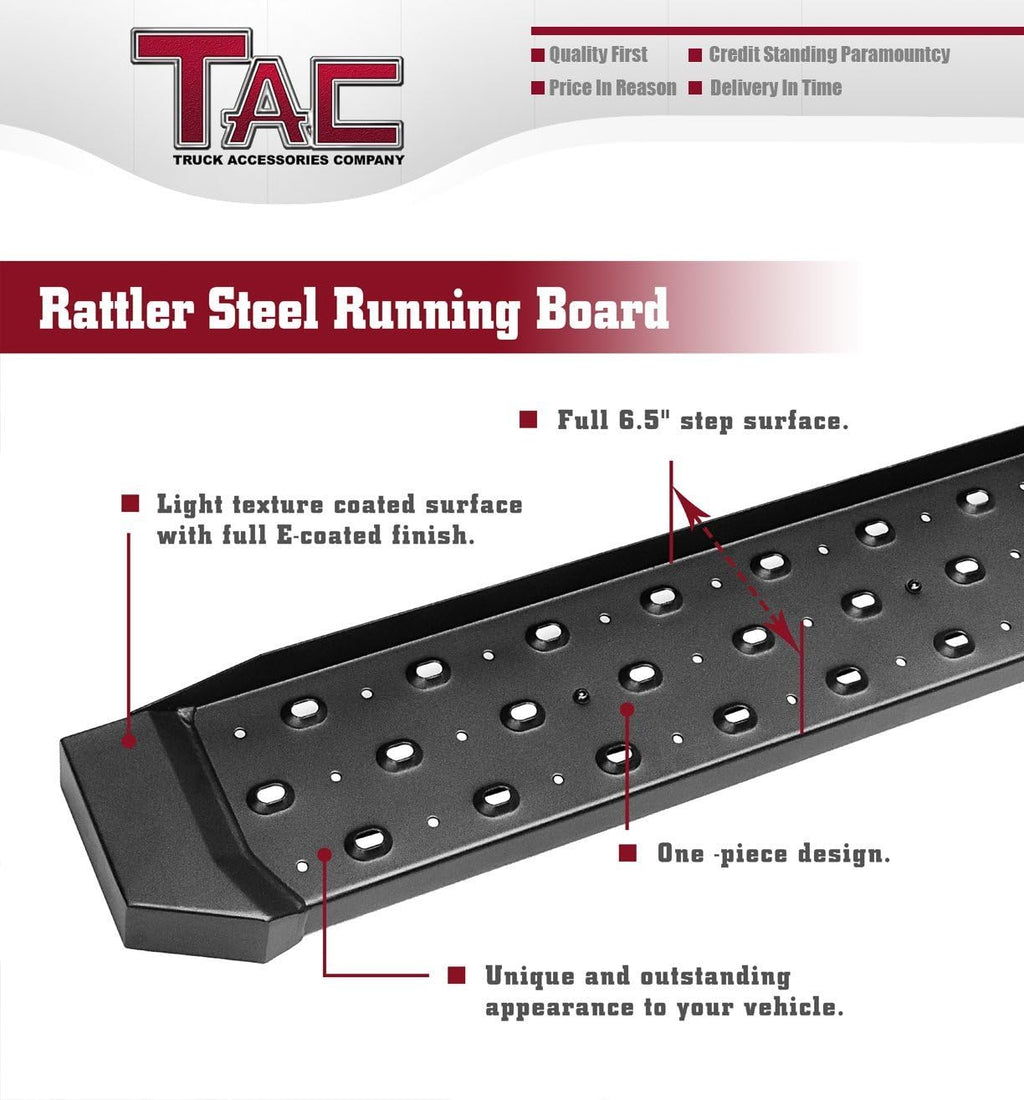Black Steel Running Boards 2pcs S544346