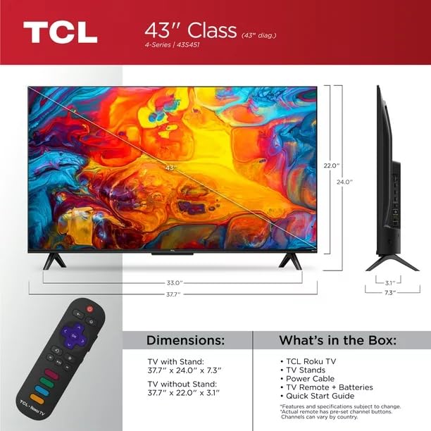 43" 4K UHD HDR LED Smart TV E653