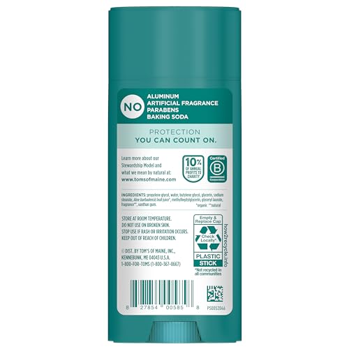 Unscented Natural Deodorant, Aluminum Free, 3.25 oz, 2-Pack V1549