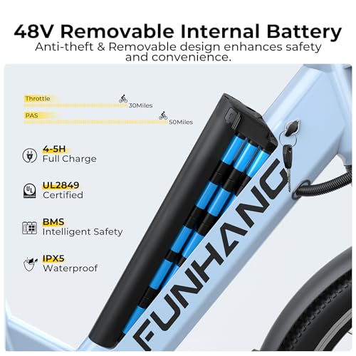 26" Step Thru Electric Bicycle with 48V Removable Battery B712107