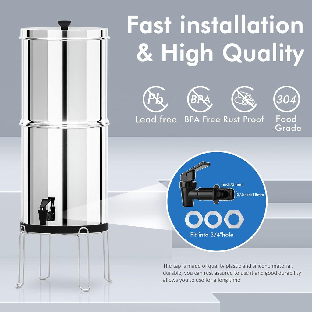 2.9 Gallon Gravity-Fed Water Filter with Stainless Steel Stand J559