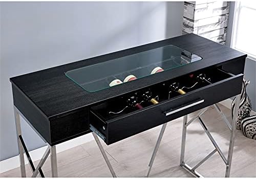 Chrome and Black Metal Counter Height Table G52641