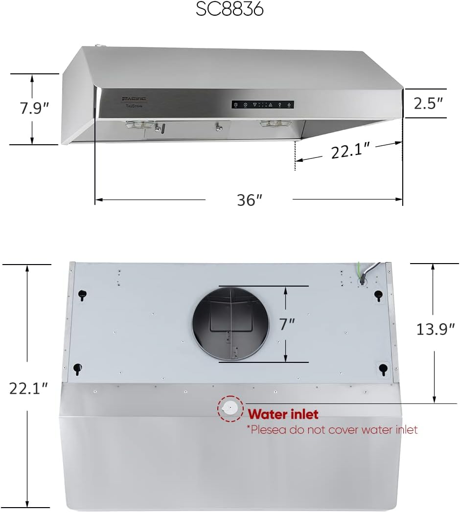 30 Under Cabinet Hood, 900+ CFM, Stainless Steel S66214