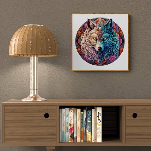 Mandala Yin Yang Wolf Wooden Puzzle (190pcs, 11.4"x11.1") U148291