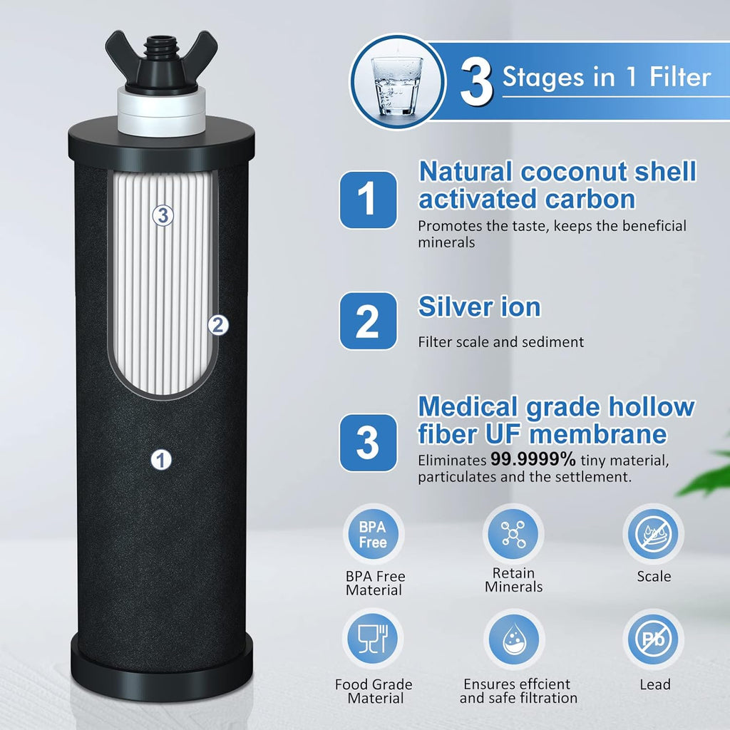 2.9 Gallon Gravity-Fed Water Filter with Stainless Steel Stand J559