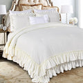 Taupe Queen Size 3pcs Ruffled Microfiber Comforter Set Q678