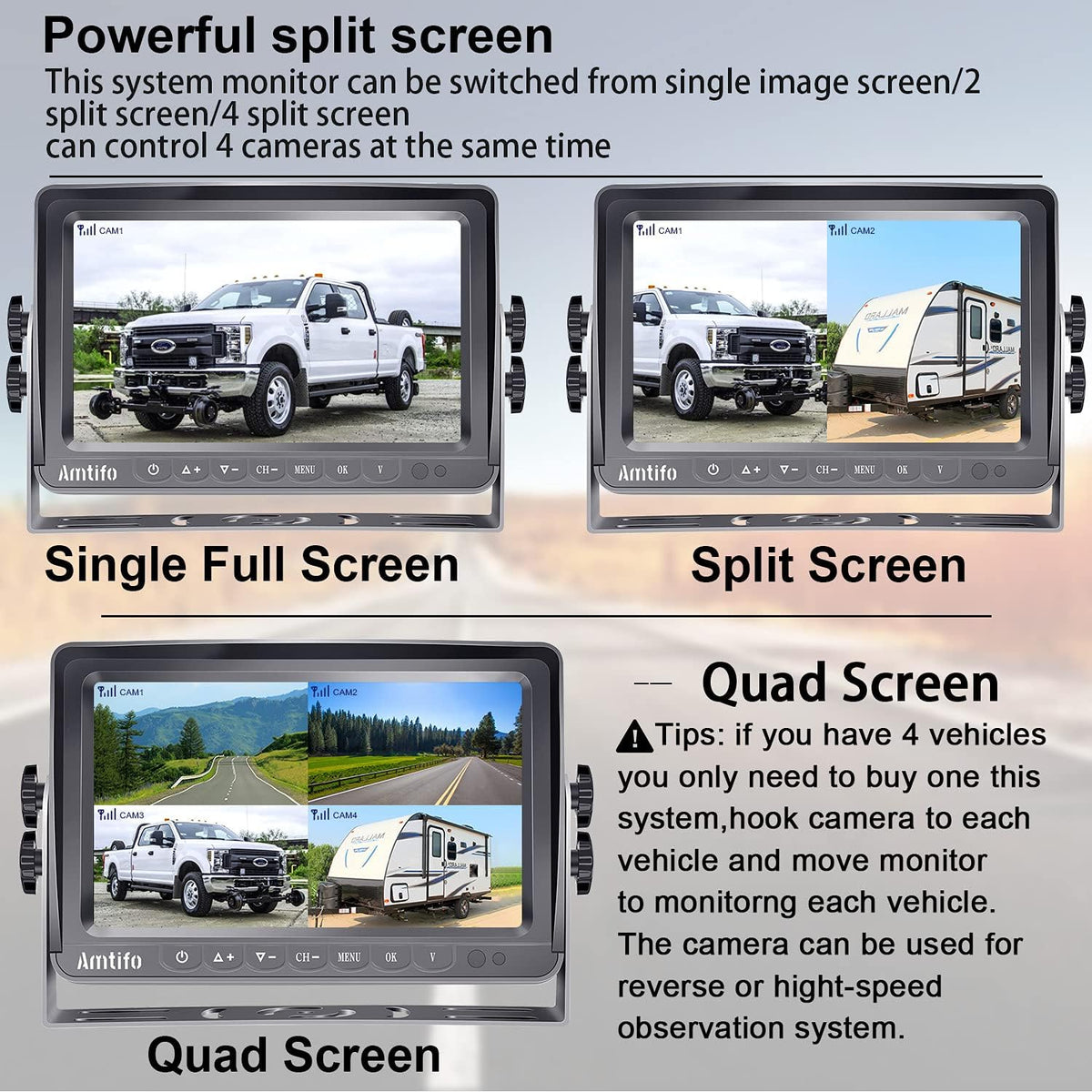 Wireless HD 1080P RV Backup Camera System with 7 Inch Monitor X23225