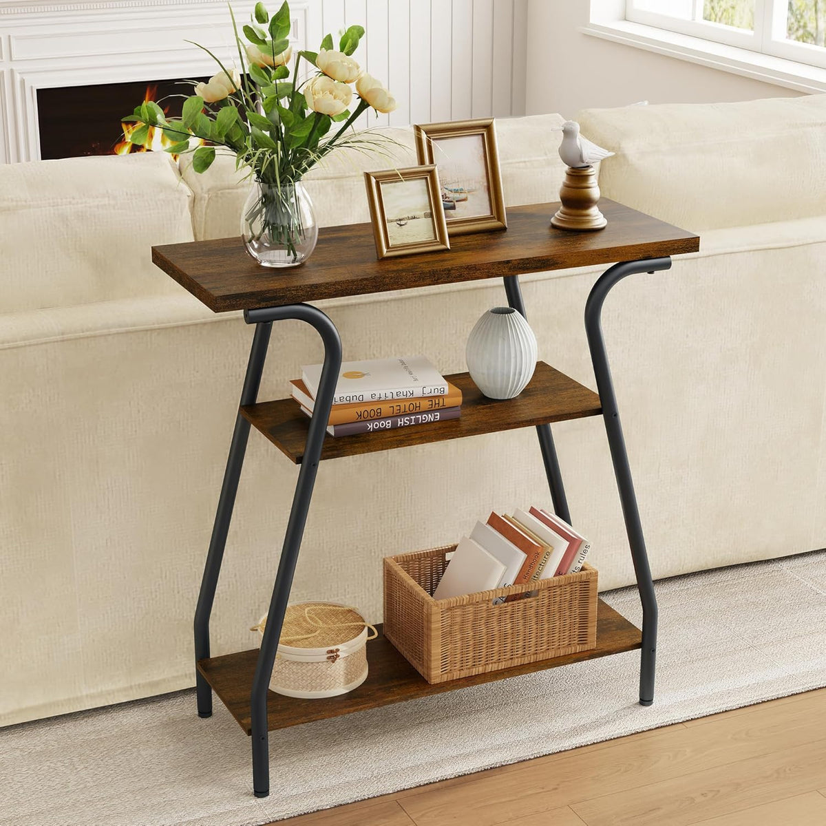 Narrow Console Table with Storage Shelves O76127