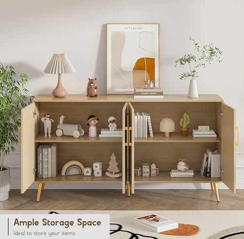 Natural Rattan Storage Cabinet with Metal Legs J512