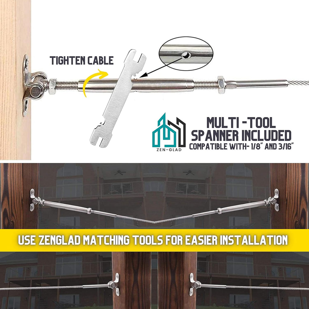20 Sets T316 Stainless Steel Adjustable Angle Cable Railing Hardware Kit C154197