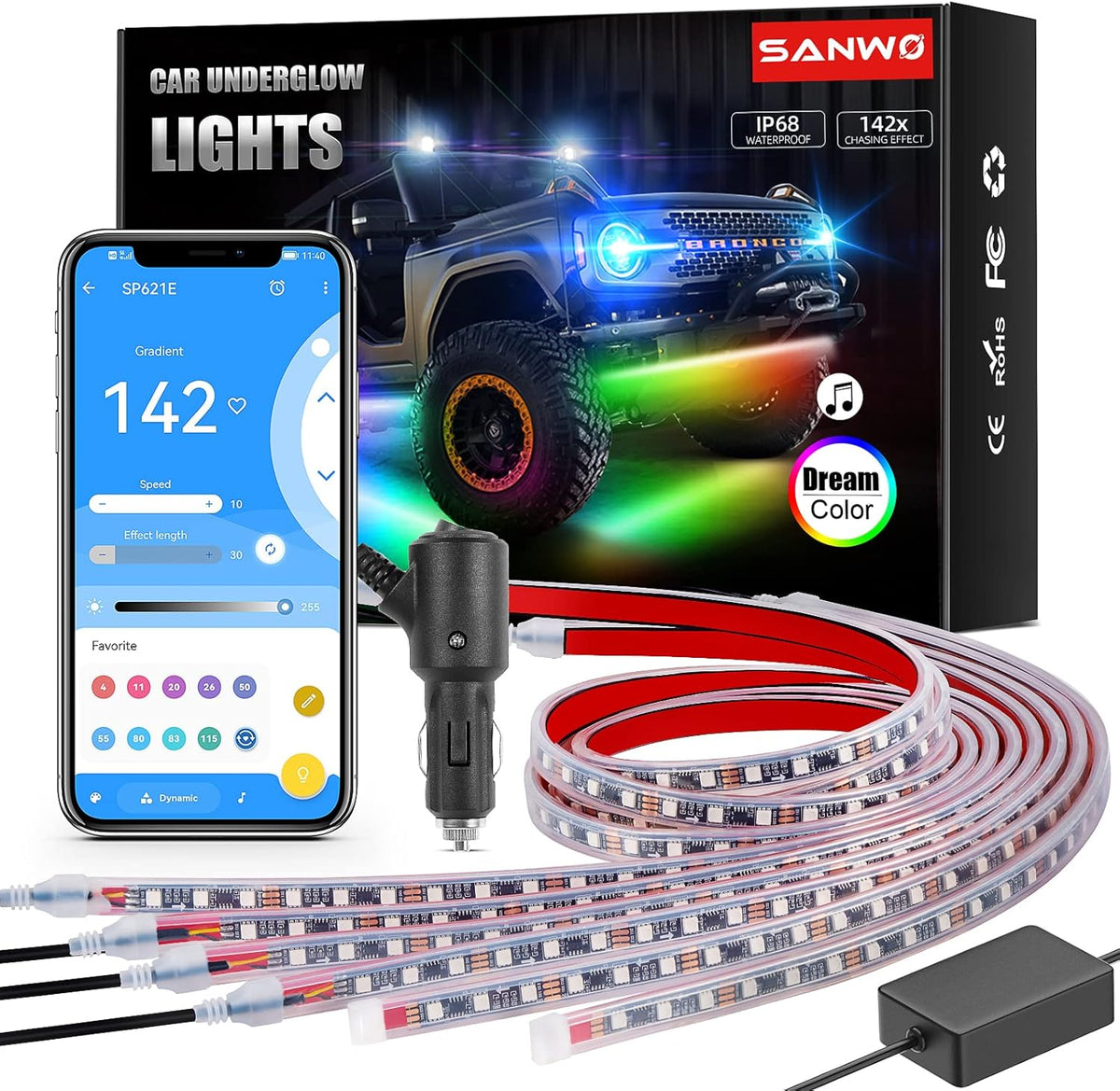 12V Dream Color Waterproof LED Underglow Kit L569