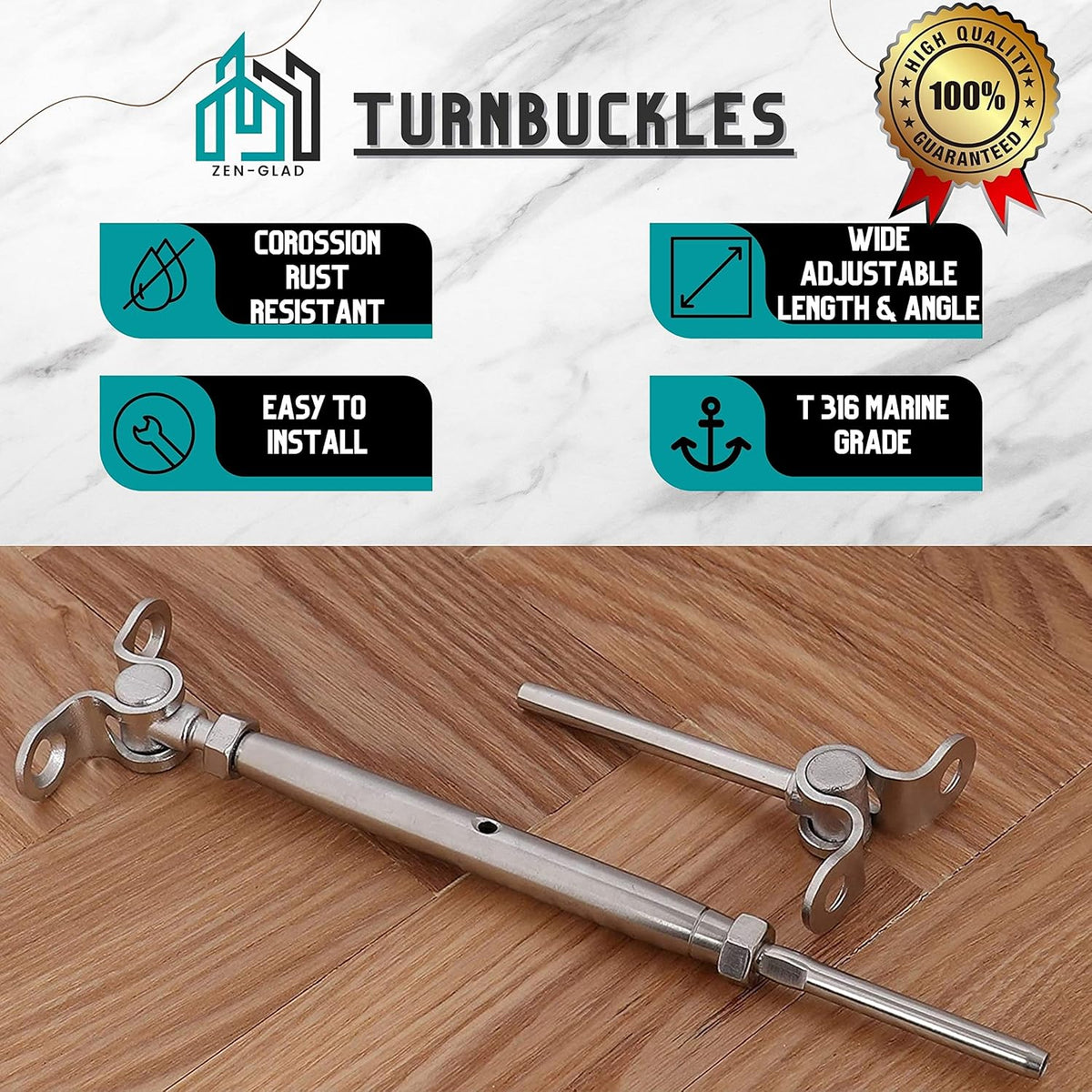 20 Sets T316 Stainless Steel Adjustable Angle Cable Railing Hardware Kit C154197