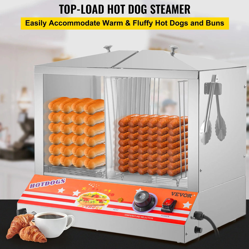 Stainless Steel Electric Hot Dog Warmer with Bun Warmer R257