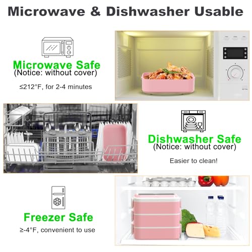 3000ML 3 Layers Leakproof Microwave Safe Bento Box with Utensil Set E637801