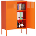 Orange 47" Metal Storage Sideboard with Adjustable Shelves G3176