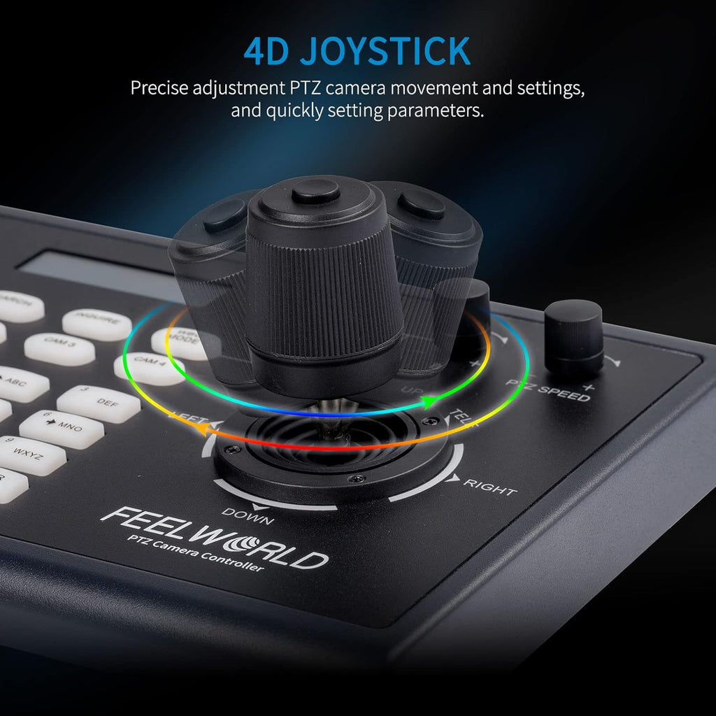PTZ Camera Controller with Joystick and Keyboard Control LCD Screen PoE Supported K61515