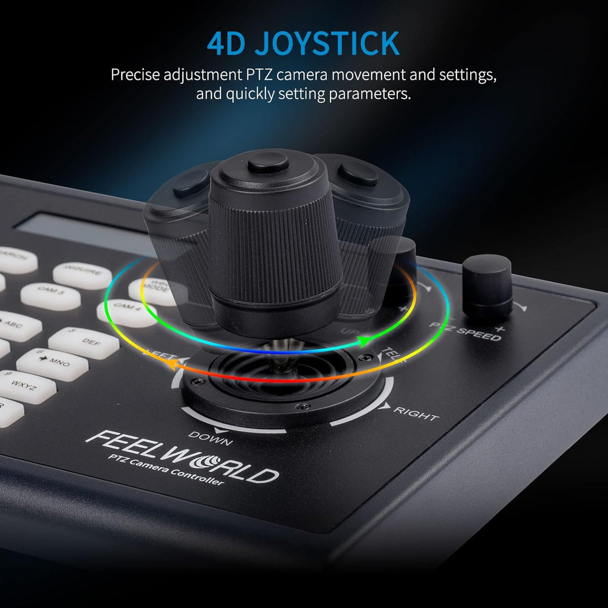 PTZ Camera Controller with Joystick and Keyboard Control LCD Screen PoE Supported K61515